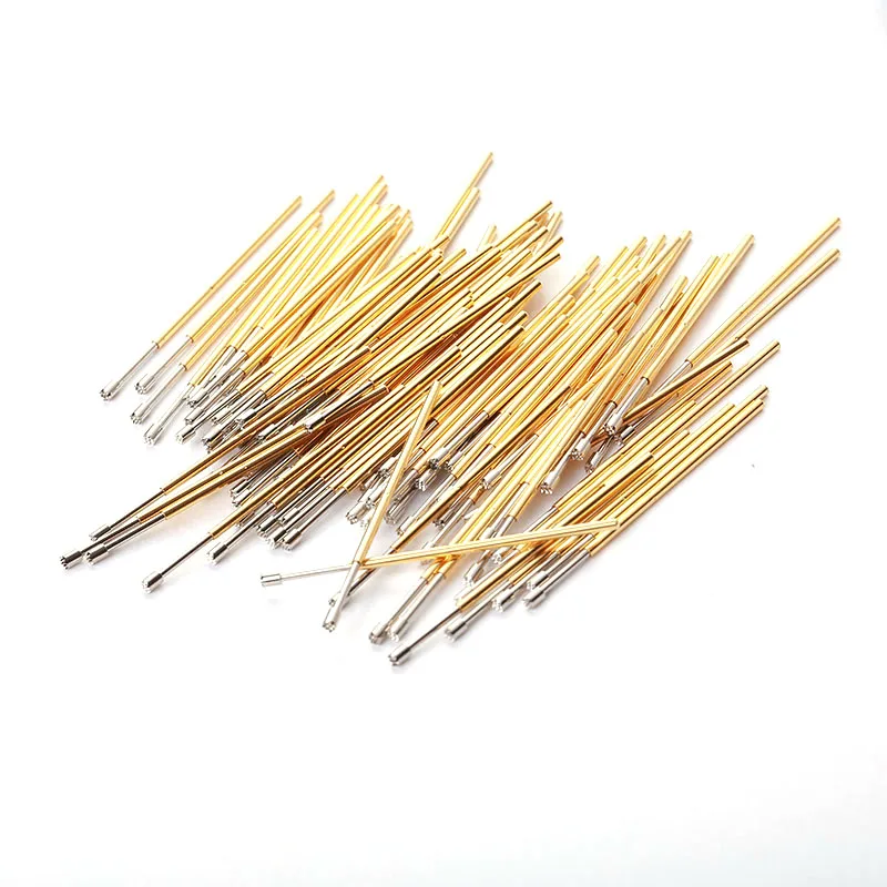 100Pcs PL75-H2 Test Probe Instrument Length 33.35MM Nickel Plate Pogo Pins Dia 1.3mm Phosphor Brass Spring Pressure Test Probe