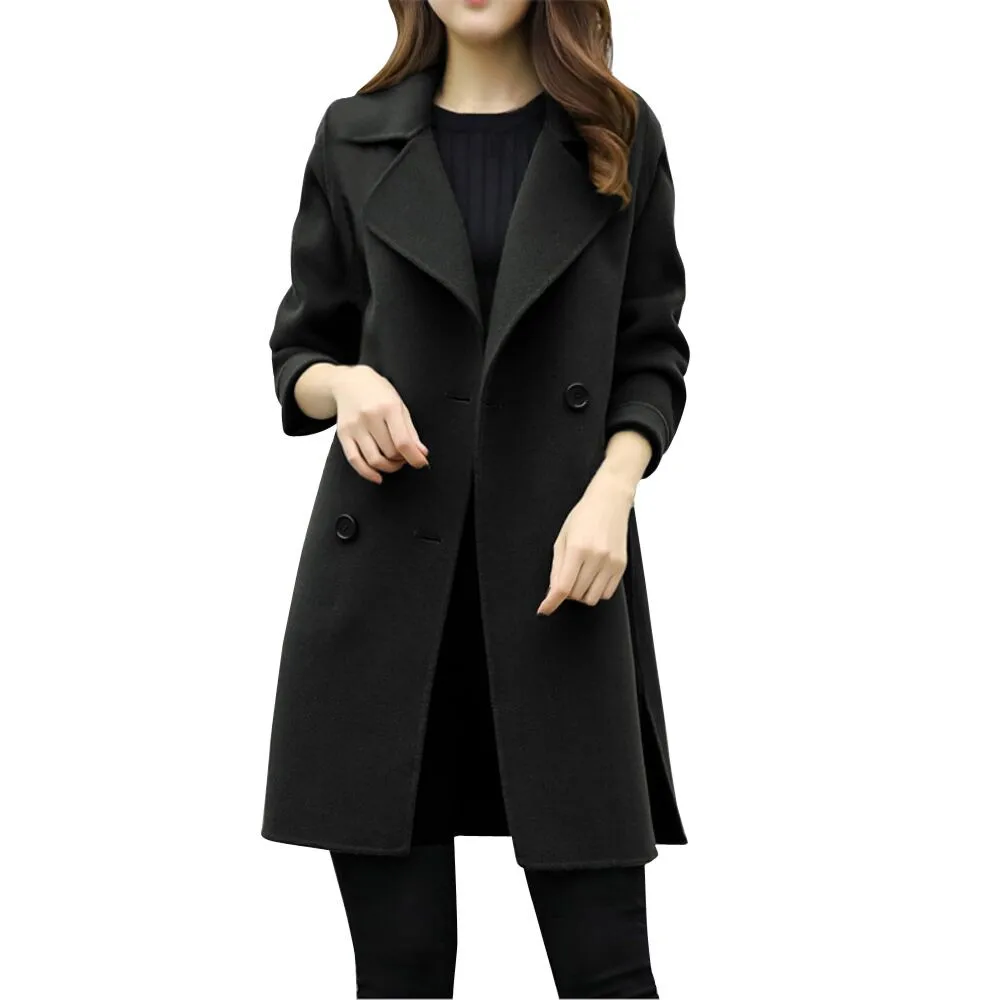 womens black maxi coat