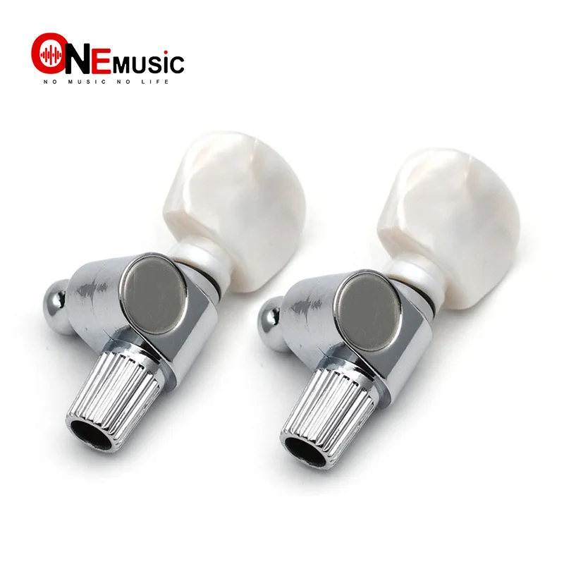 

Banjo 5th Geared Tuner Tuning Peg Machine Heads with Pearl Button Chrome