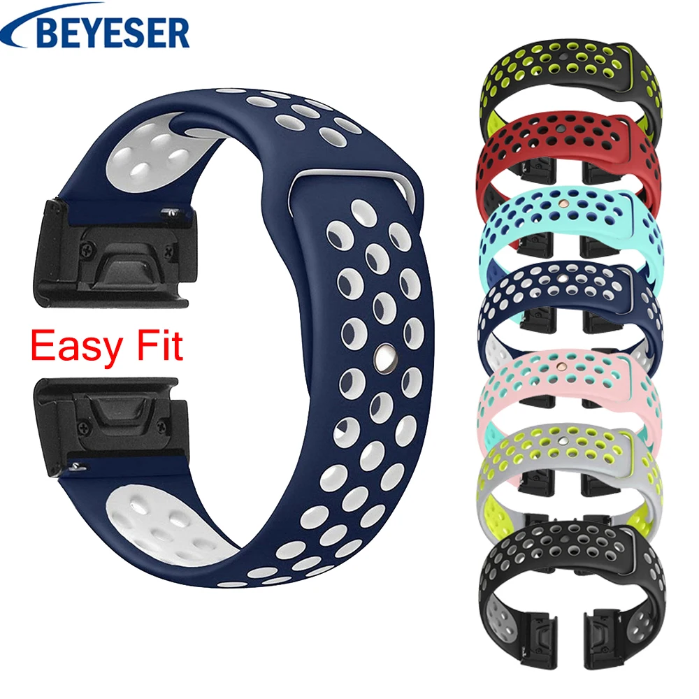 

26mm 22mm Silicone Bands For Garmin Fenix 3/Fenix 3 HR/Fenix 5 5X Wrist belt Quick Fit Bracelet strap for Garmin 935 Watchband
