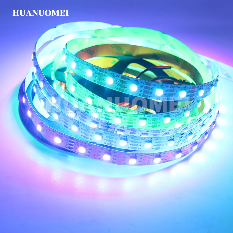 

DC5V 60LEDs/m APA102 Digital RGB LED Strip Light,5050 RGB SMD TV Flexible Tape with 60Pixels;White/Black PCB,Non-waterproof IP20