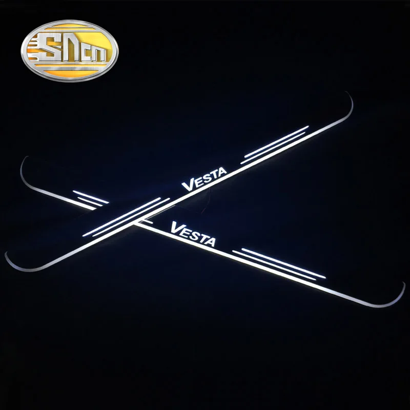 

SNCN Waterproof Acrylic Auto LED Welcome Light Car Scuff Plate Pedal Thresholds Door Sill For Lada Vesta 2015 2016 2017 2018