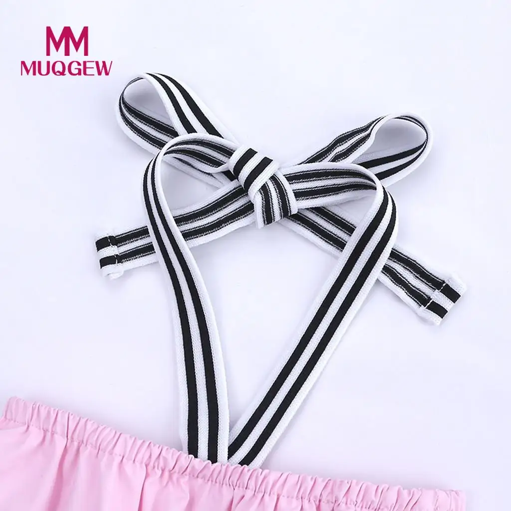 Toddler Kid Baby Girl Ruffles Off Shoulder Tops+Shorts Pants Outfits Set Clothes Girls Clothing o-neck Sleeveless #WS | Детская одежда