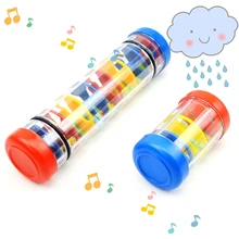 Игрушечный музыкальный инструмент, пластиковый Радужный рейнстик, музыкальная игрушка, звук дождя, детские развивающие игрушки