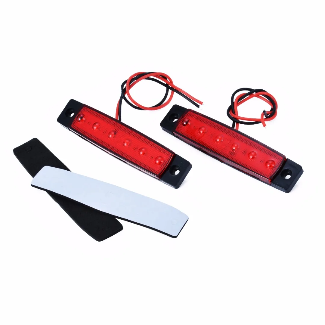 

Hot Sale 10pcs 24V 6LED Truck Trailer Lorry Bus Side Marker Indicators Light Red Signal Lamp Car Decoration