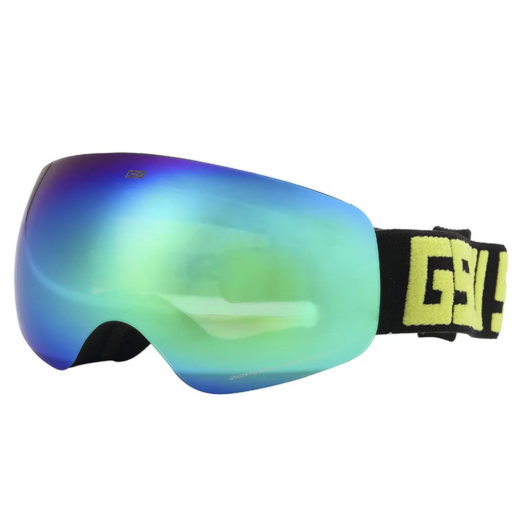 GSOU зимние мужские и женские лыжные очки Анти-туман Экипировка для сноубордистов унисекс Профессиональные коньки лыжи сноуборд очки пара - Цвет: green