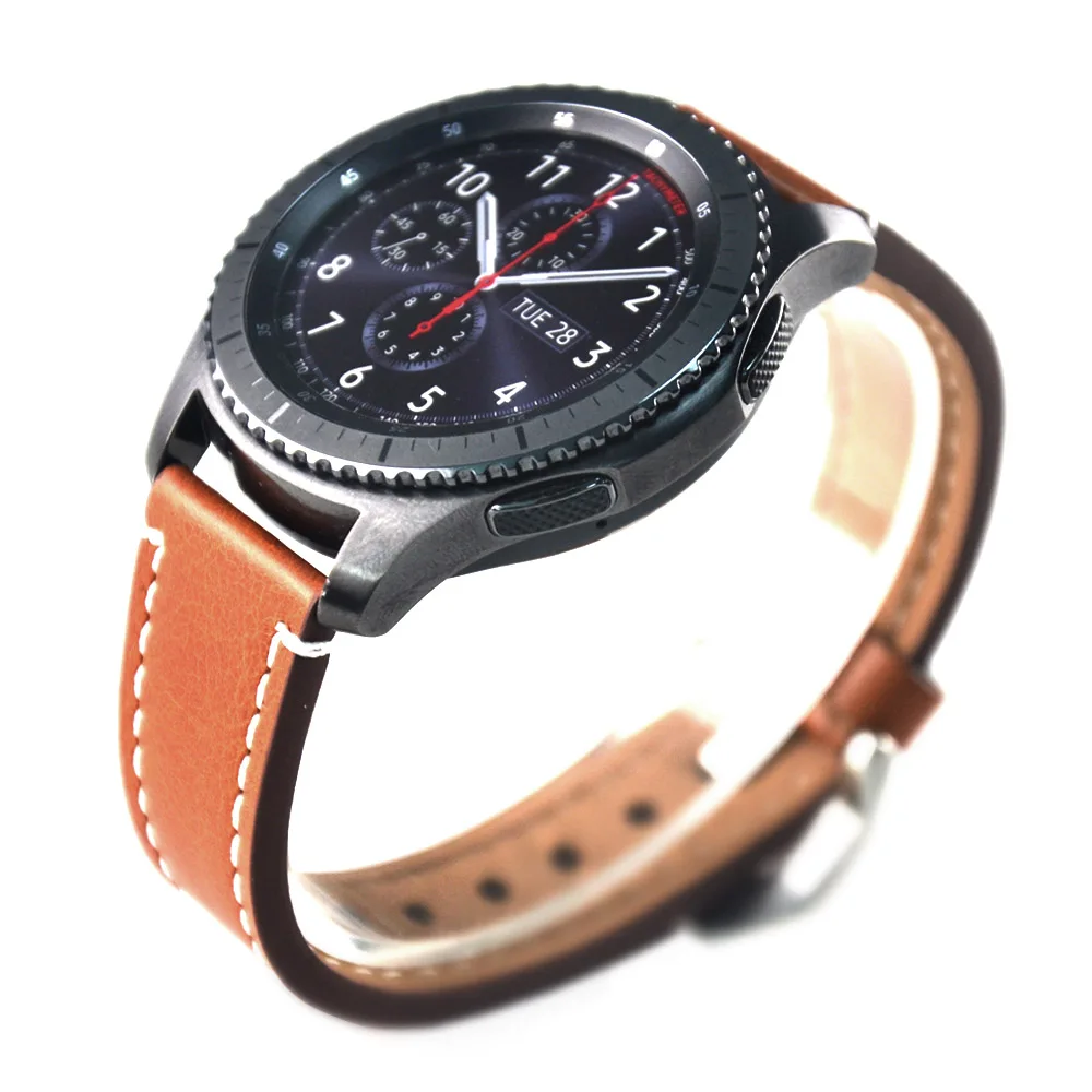 Ремешок 22 мм для Samsung Galaxy Watch 3 45 мм/46 мм/Gear S3 кожаный черный/коричневый браслет Huawei