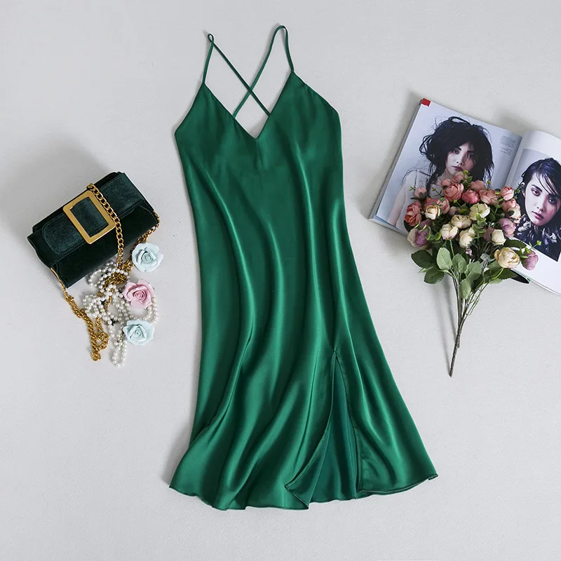 

Night Shirt Dress Homes Ladies Nightwear Sexy Night Satin Nightwear Silk Lingerie 919