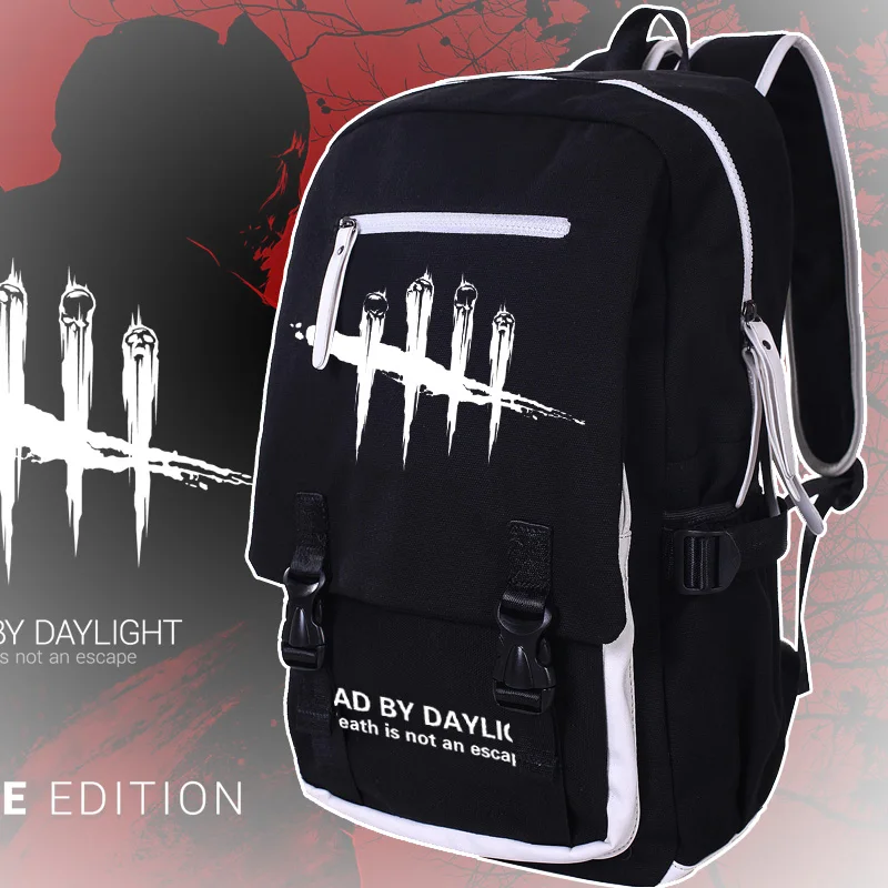 

[STOCK] 2018 Game Dead By Daylight Canvas Travelling Shoulder Backpack Cosplay Prop 30*16*46CM Unisex For Halloween FreeShipping