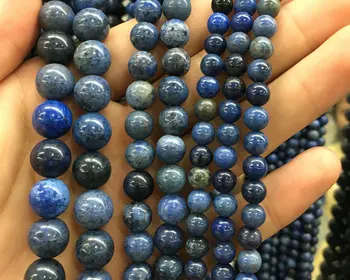 

Natural Blue dumortierite beads,semi precious Gem stone jaspe r loose beads for jewelry making 4mm 6mm 8mm 10mm 12mm 1strand