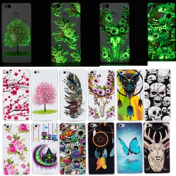 

Coque for huawei P8lite P9lite cartoon luminous fluorescent soft IMD TPU phone case for huawei 2017 P8 lite /nova Lite P10 lite