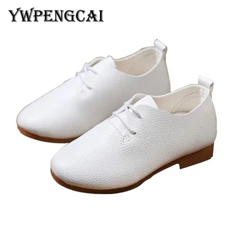 

YWPENGCAI Kids Leather Shoes Boys Loafers Spring Autumn Size 26-35 Girls White Casual Shoes #7KT0435