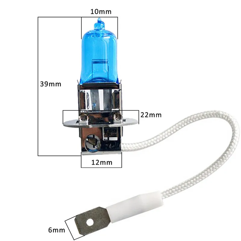 Яркий автомобильный светильник H3 55 Вт, 2 шт., автомобильный головной светильник 6000 K, ксеноновая галогенная белая лампа, 12В, Прямая поставка, 19M5