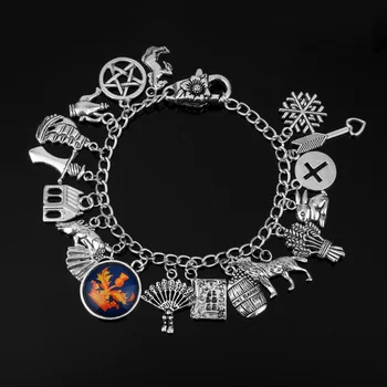 

dongsheng Wholesale 20pcs/lot Outlander Themed Charm Dangles&Bracelet Bangles Vintage Accessories For Women Men Fans Gift-25