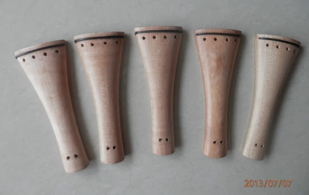 5pcs Violin Tailpieces 4/4 Baroque Style Nice Flamed Maple Wood