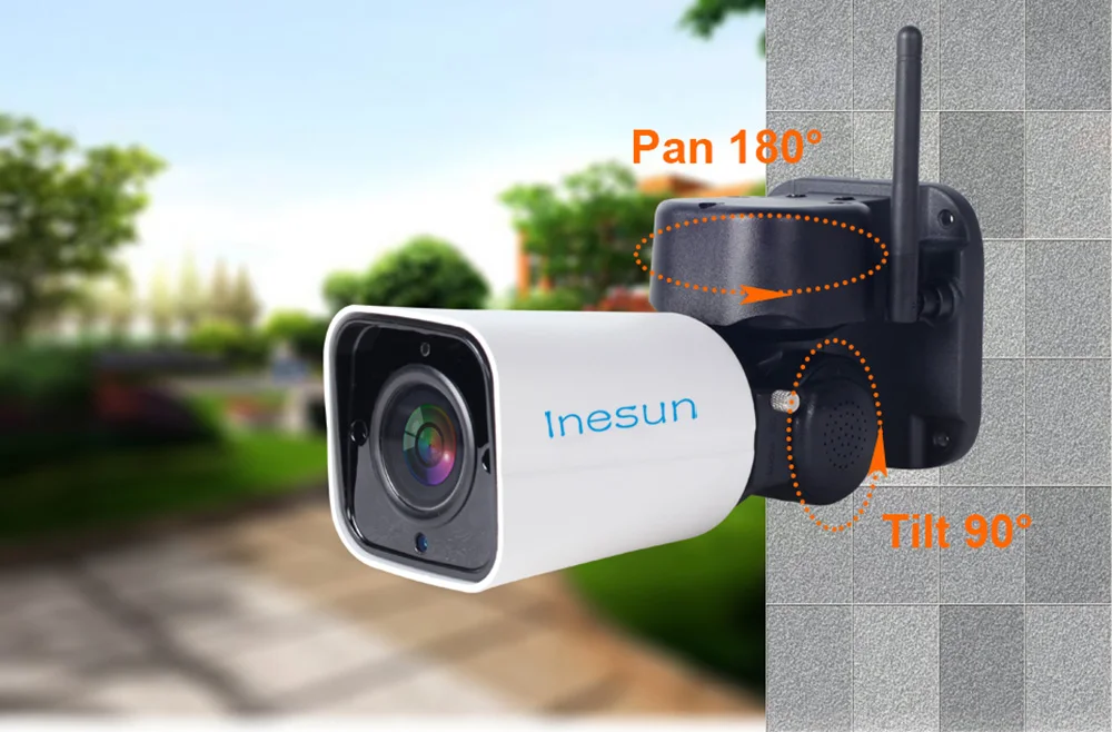 Inesun открытый WiFi безопасности PTZ IP камера HD 1080P 2MP Поддержка двусторонней аудио ночного видения обнаружения движения Макс 128G SD карта