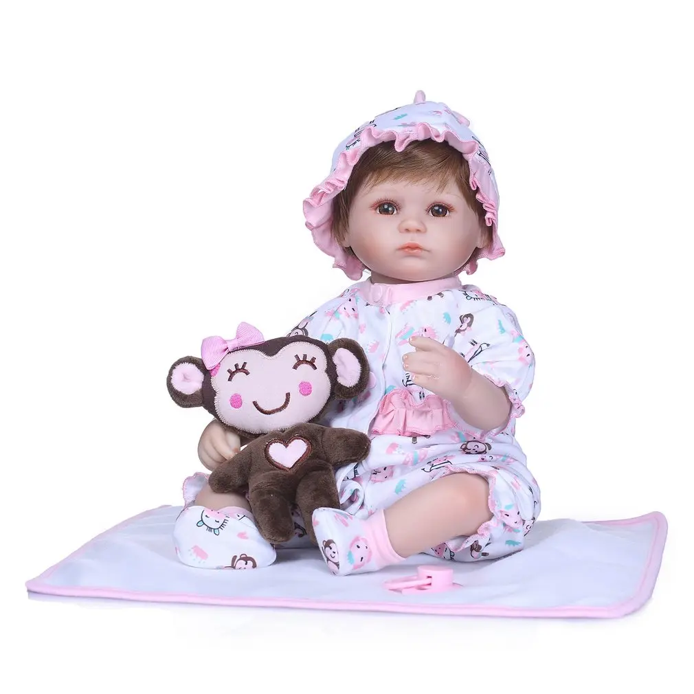 

NPK 40cm Silicone Baby Doll Simulation Handmade Lovely Lifelike Realistic Toddler Newborn Baby Doll Play Toys Non-toxic Gift New
