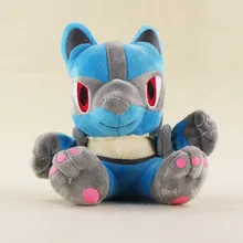 17cm Anime Kawaii Lucario Plush Doll Toys Stuffed Animal Lucario Plush Action Figures