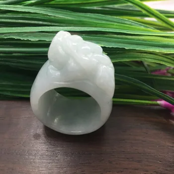 

Natural jade A cargo brave troops ring er05#