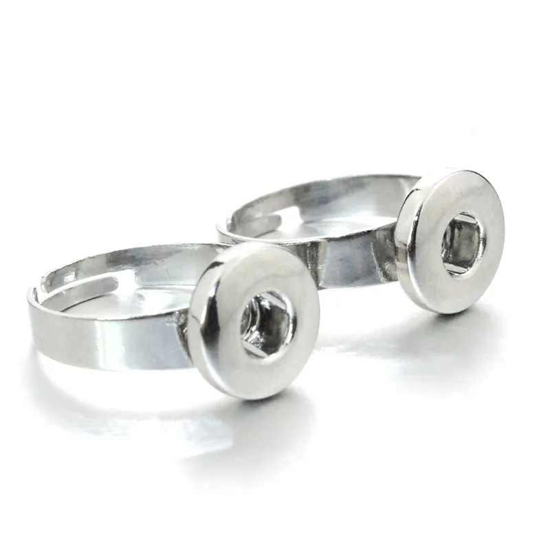 

Fashion High Quality Rhinestone Metal Diy 12mm Snap Button Ring Jewelry For Women & Men 8425