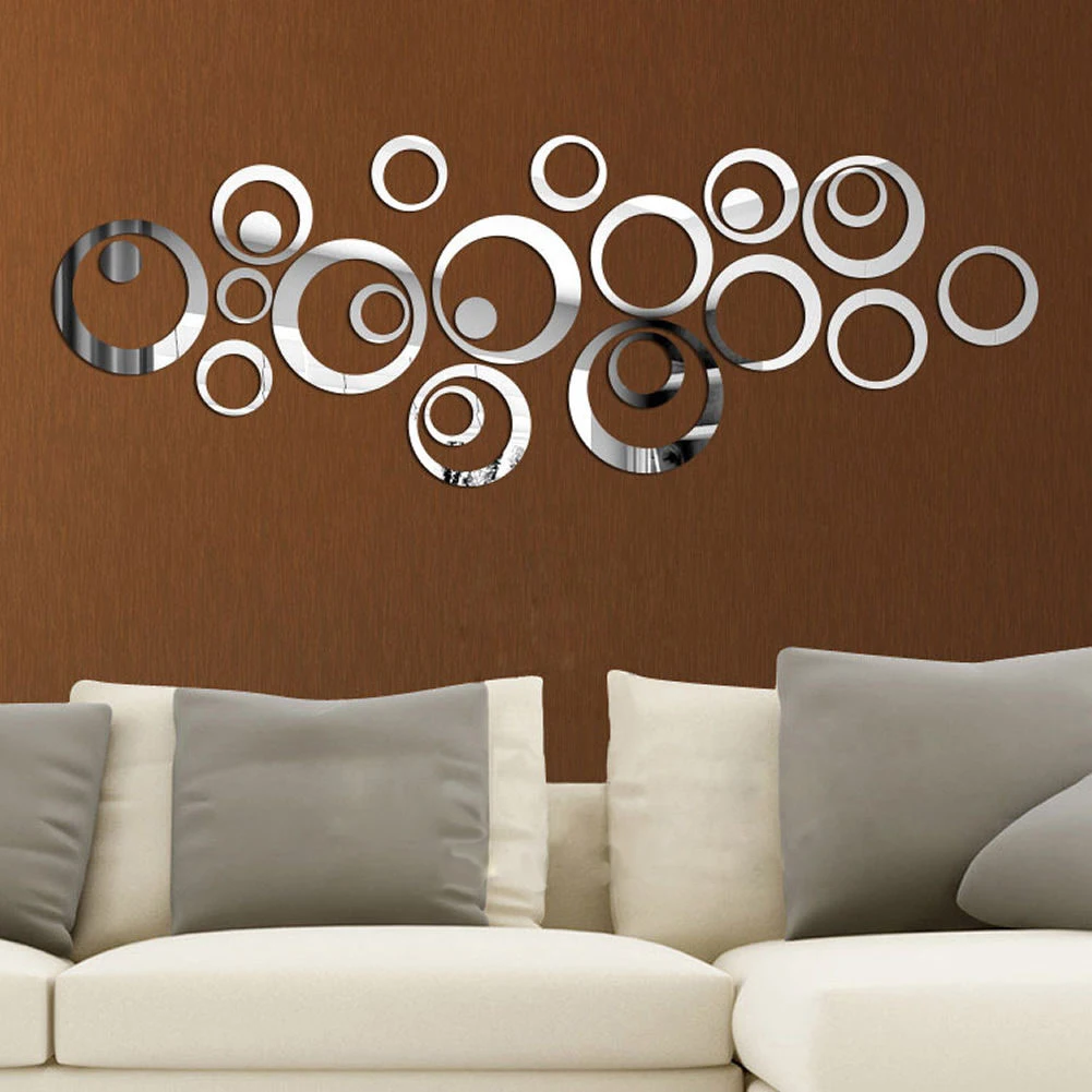Circles Mirror Wall Sticker Removable Decal Vinyl Art Mural Wall Stickers Home Decoration DIY Poster Stickers for wall