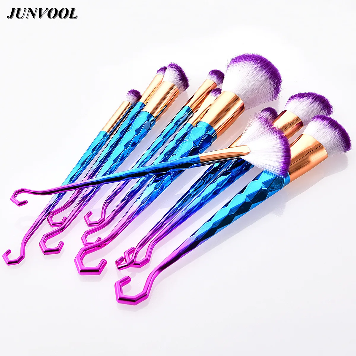 10Pcs Colorful Makeup Brushes Set Foundation Powder Cosmetics Brushes
