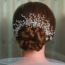 3 шт Роскошная ручная работа белая большая Цветочная жемчужная Свадебная Расчёска для волос, Шпилька для подружки невесты