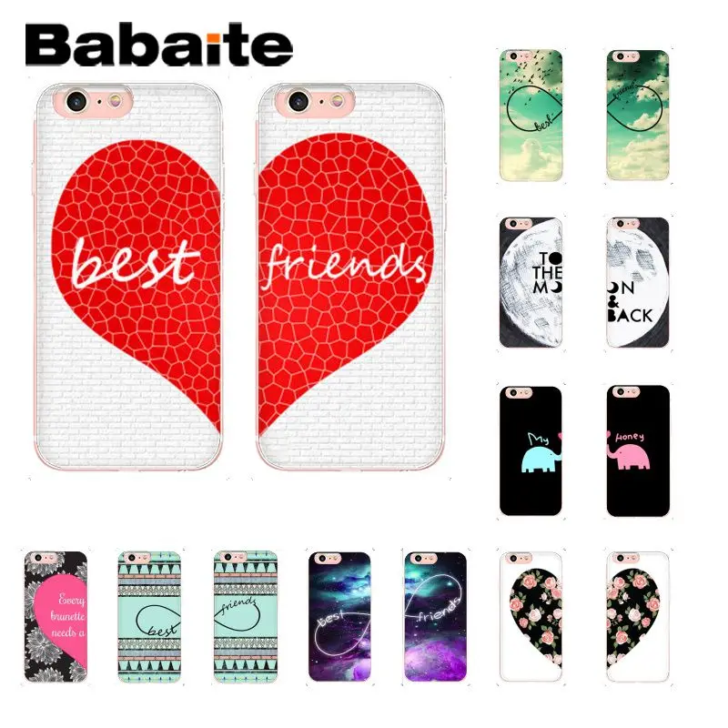 Babaite Best friends Matching Floral couple TPU Soft Phone Case Cover