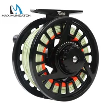 Maximumcatch High Quality Tino 5/6wt Die-casting Aluminum Fly Fishing Reel Black Color Fly Reel with 5/6wt Fly Line Combo