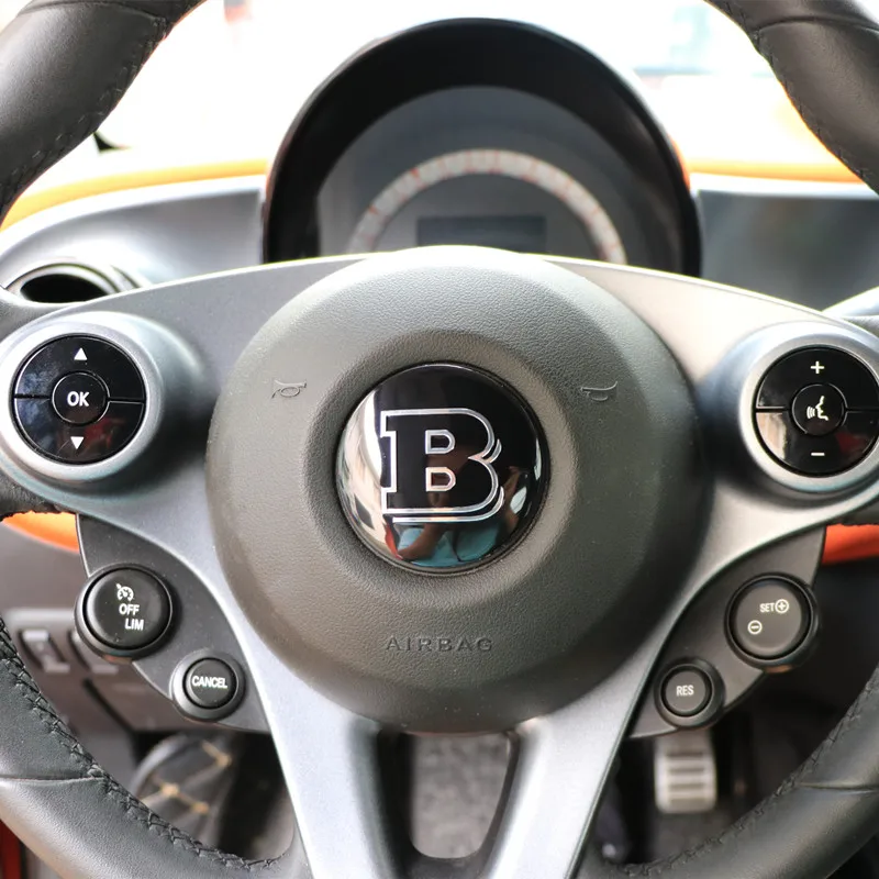 

For Brabus Smart 450 451 453 fortwo forfour wheel car stickers for Mercedes AMG modified wheel cover stereo stickers 4pcs/set