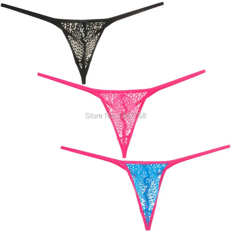 Сексуальное микро-стринги для мужчин танга прозрачное кружевное бикини