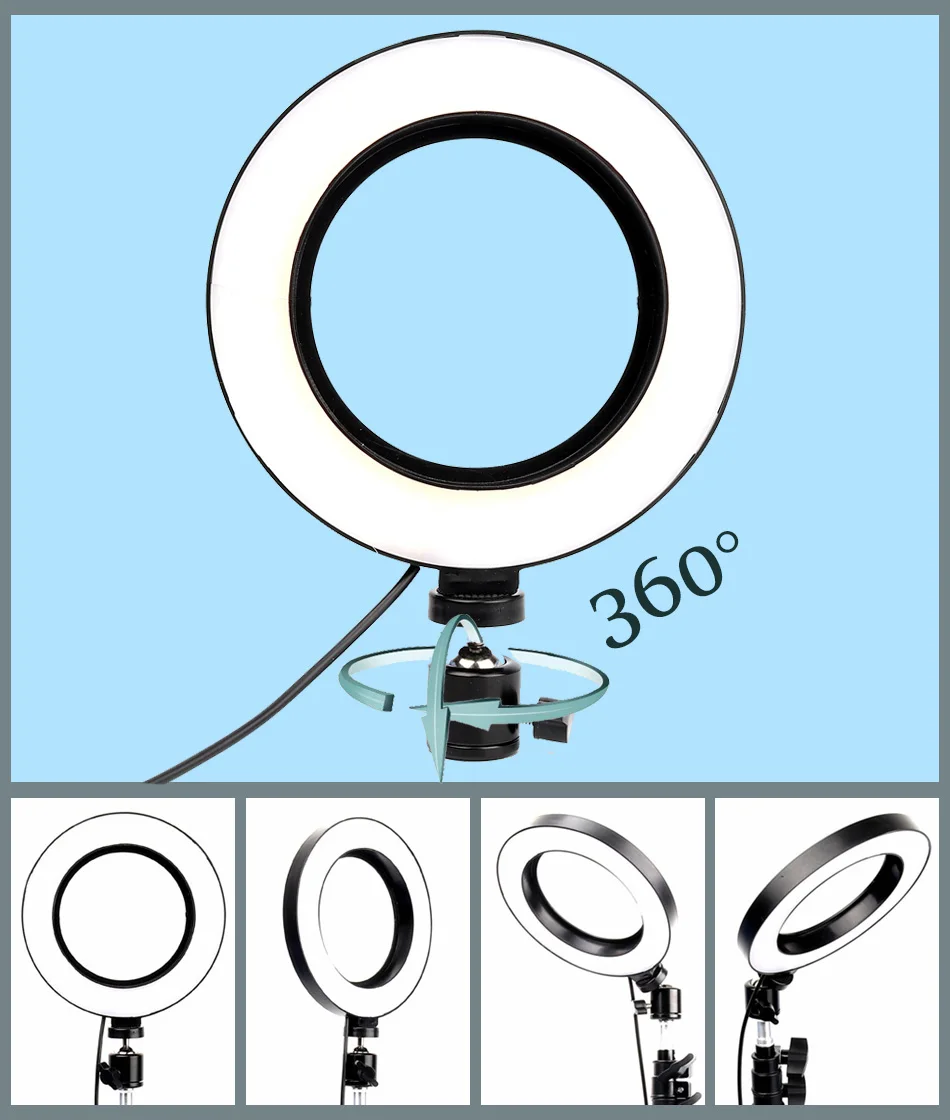 Светодиодный кольцевой светильник для студийной камеры, фото-телефон, видео-светильник, лампа с штативами, селфи-палка, кольцевой светильник для Canon Nikon или телефона