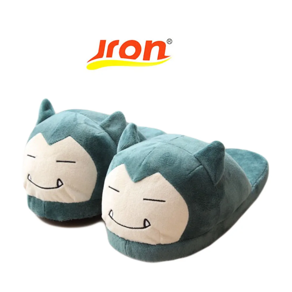 Jron/тапочки унисекс с персонажами из мультфильмов «Snorlax» и «Пикачу»; домашние тапочки; женские теплые домашние тапочки; плюшевые тапочки с Покемон Snorlax Eve