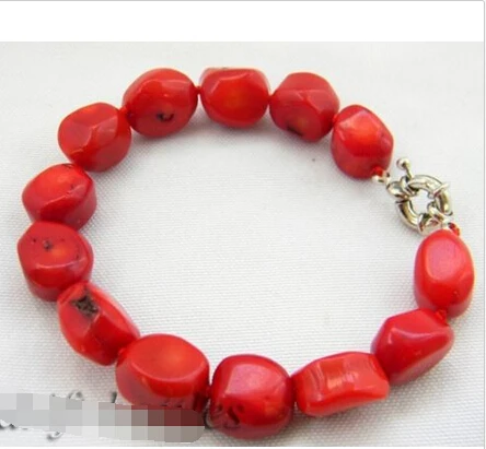 8/'/'13mm massive red baroque Coral Bracelet