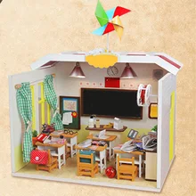 Модель "Сделай своими руками", кукольный дом Миниатюрный Кукольный домик с мебелью светодиодный 3D деревянный дом, игрушки для детей подарок на день рождения ручной работы, M017# E