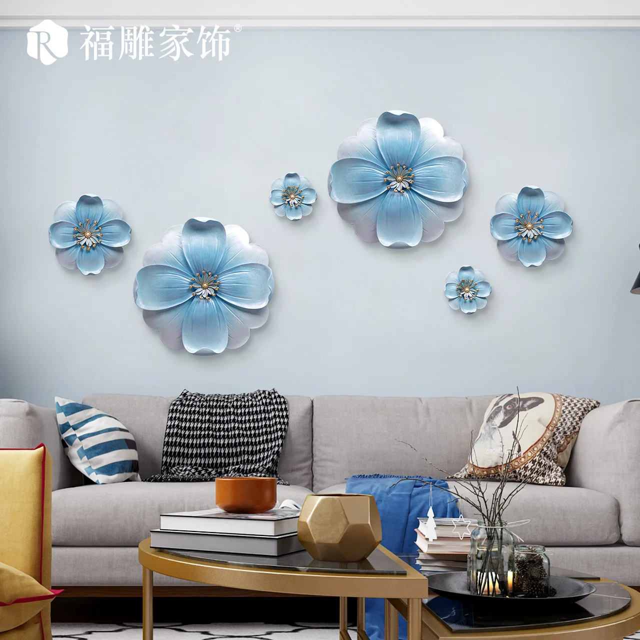

Modern 3D resin flowers decoracion habitacion room hanging decoration for living room chinese charms for crafting free shipping