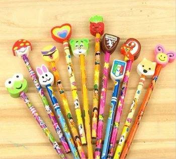 

Wholesale cartoon pencil eraser pencil erasers Korean stationery pencil eraser 24 pcs/set