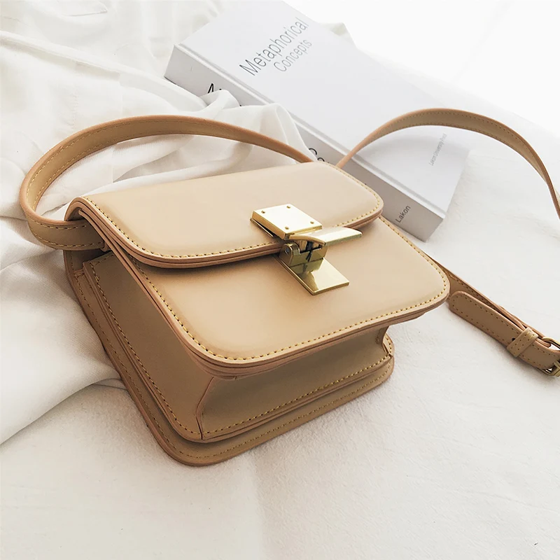 

2019 Fashion Metal Lock Mini Small Square Pack Shoulder Bag Crossbody Package Clutch Women Designer Wallet Handbags Bolsos Mujer