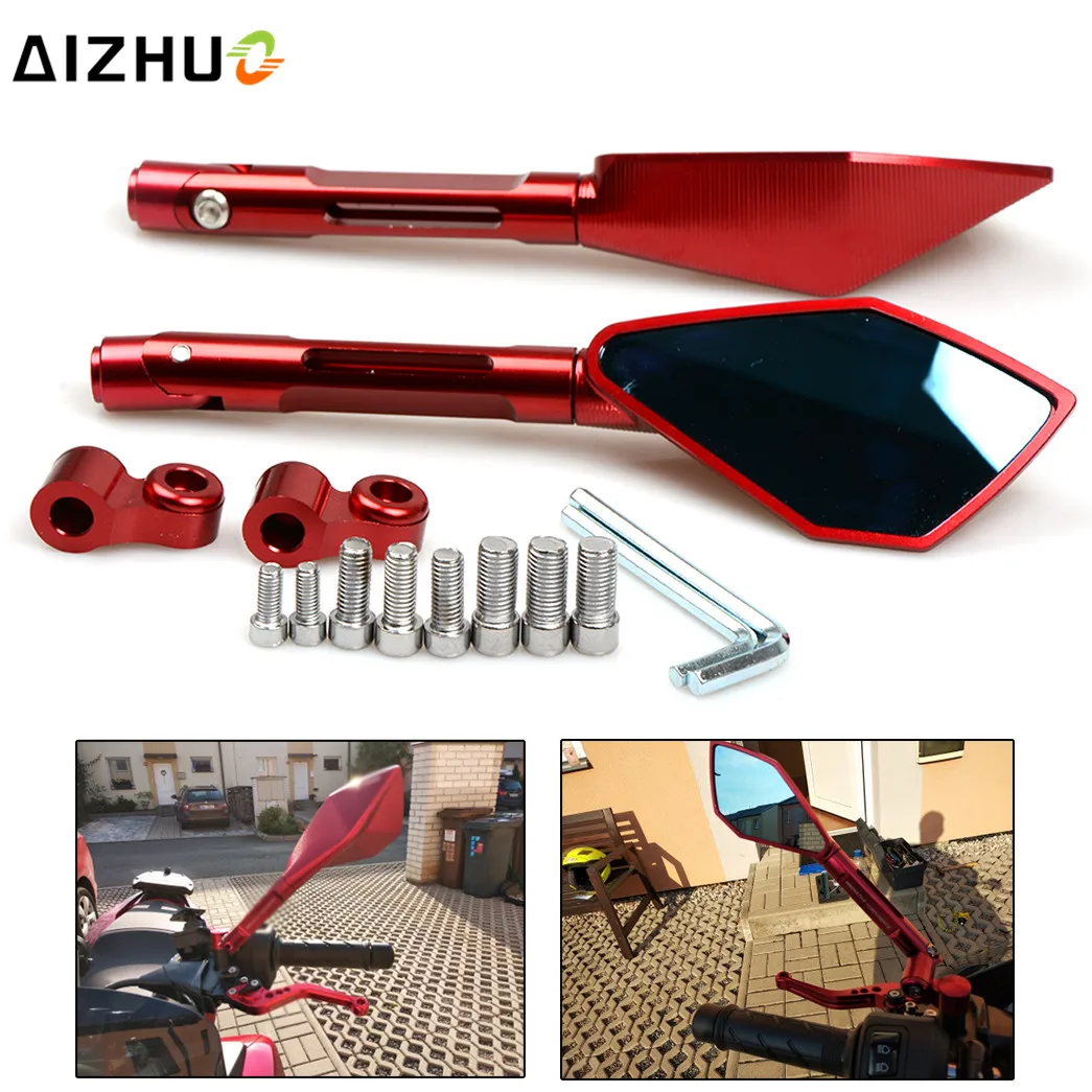 

Motorcycle Rearview Rear View Mirror Aluminum Alloy Side Mirrors for kawasaki Z250 Z300 Z650 Z750 Z800 Z900 Z1000 Versy 650 1000