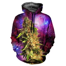 Hip Hop Cap Hoodies Men/Women 3d Sweatshirts Jacket Print Green Leaves Space Galaxy Hooded Hoodies Galaxy Hoody Plus S-6XL R343