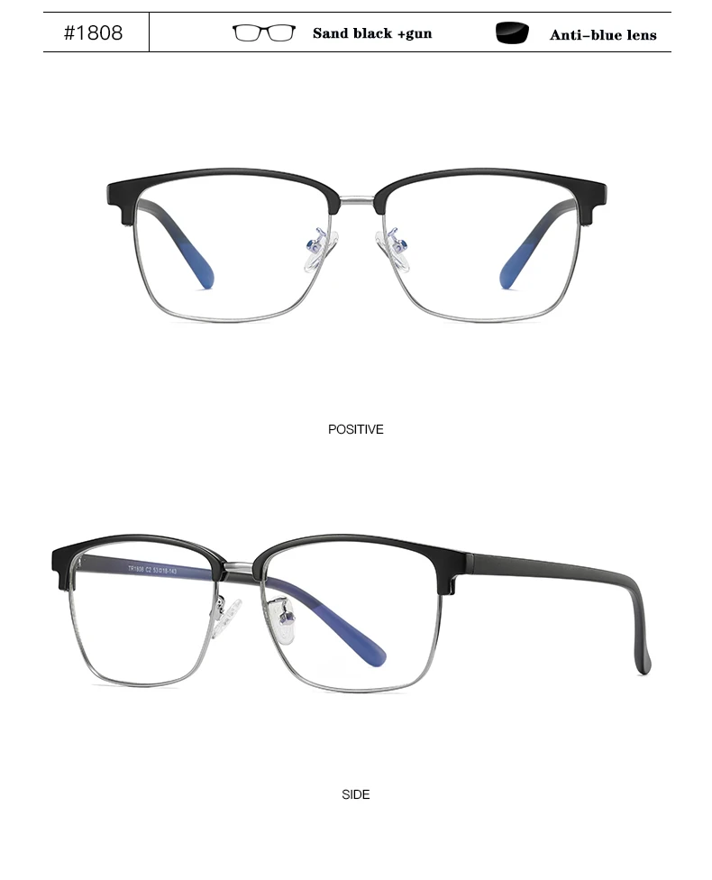 Для женщин компьютерная игра блокировки синий свет очки ультралегкие TR90 материал Квадратная металлическая рама Радиационная защита очки