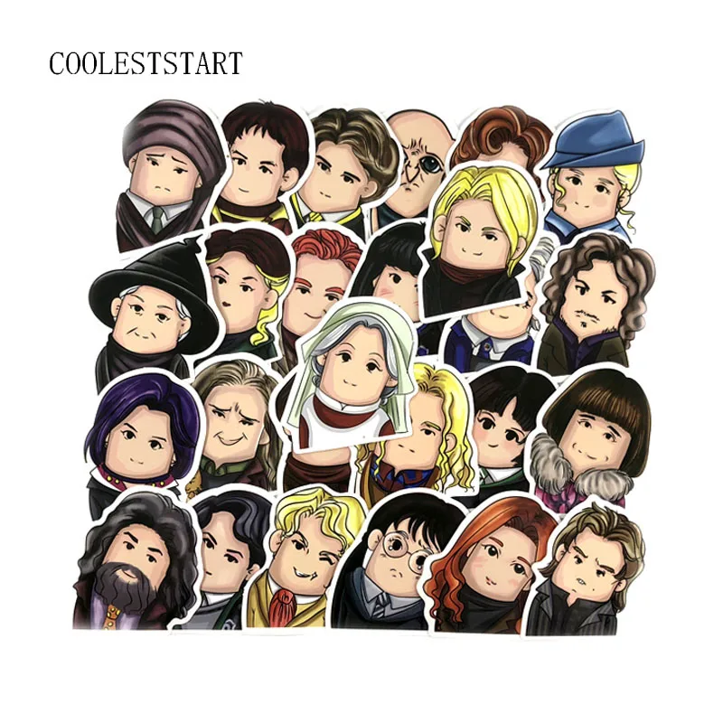 

26Pcs Harry Potter Wry Neck Decal Stickers Classic Movie For Laptop Luggage Car Skateboard Guitar Fridge Toy Sticker For Kid