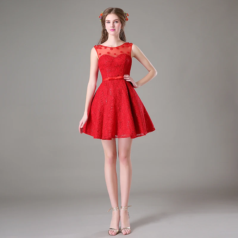 Casual red dresses for juniors Clearance