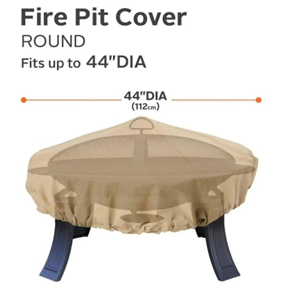 112*30cm Fire Pit Cover Stove Round Cover Oxford Fabric Dust Cover Waterproof Dust-proof Covers For Home Garden Supplies