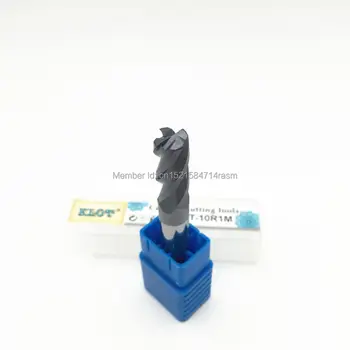 

KLOT HRC50 Corner Radius ALTiN Coated Solid Carbide End Mill 20mm R0.5 R1 R1.5 R2 R3 4-Flute CNC