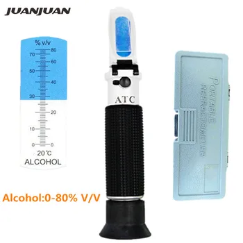 

Portable Handheld Refractometer for Alcohol Liquor Content Testing 0-80% Range Built in ATC with retail box 34% off