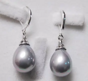 

Hot sell Noble- hot sell new - 1593 Grey South Sea Shell Pearl Drop Earrings