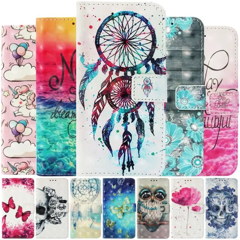 

Luxury Case For Samsung Galaxy M10 M20 M30 A10 A20 A30 A50 A70 S10E S10 S9 S8 A6 A8 Plus 2018 Painted Wallet Card Bit Cover P03E