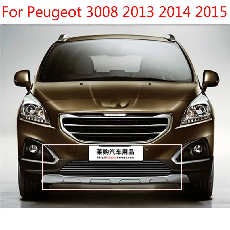 For 2013-2015 Peugeot 3008 Car-styling High quality stainless steel Front Grille Around Trim Racing Grills Car-covers | Автомобили и