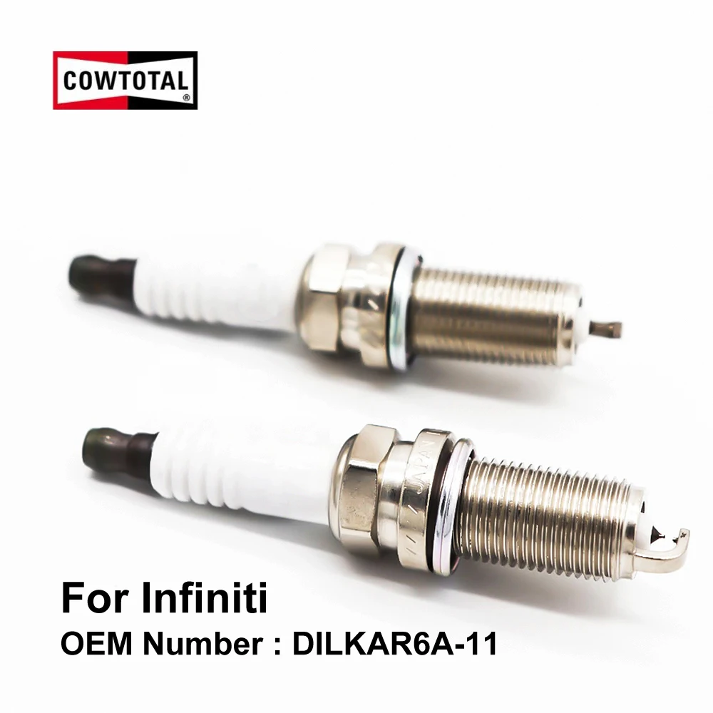 

COWTOTAL Double Iridium Spark Plug DILKAR6A-11 for Infiniti EX25 EX35 FX35 FX37 FX50 G25 G35 M25 QX50 QX60 QX70 ( Pack of 4 )